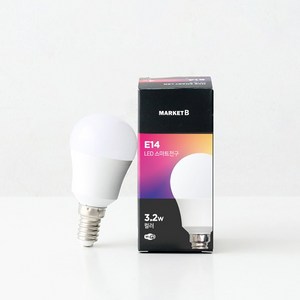 E14 LED 스마트 블루투스 색상 조절 전구 3.2W 컬러 1732.8520, 해당상품, 1개