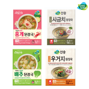 신송 파우치형 즉석된장국 4종, 1세트, 50g