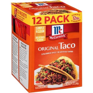 맥코믹 오리지널 타코 시즈닝 믹스 28g 12개 McComick Oiginal Taco Seasoning Mix 1 oz, 340g, 1개