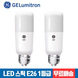 [무료배송]GE LED브라이트 스틱 전구 4.5W 9W 11W 14W E26 x 2개입 (에너지효율 1등급), 주광색, 2개