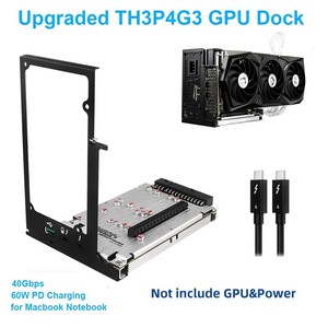 썬더볼트 호환 GPU 비디오 카드 독 노트북용 외장 그래픽 카드로 업그레이드된 TH3P4G3 맥북 PD 60W 40Gbps, [05] Option 4 Case B, 1개