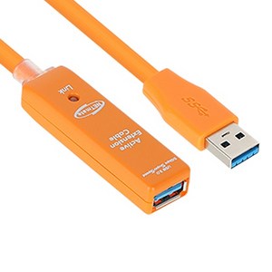 [강원전자] USB-A 3.0 to USB-A 3.0 M/F 리피터 연장케이블 CBL-302OR-3M [오렌지/3m] *아답터포함*, 단일 모델명/품번, 1개