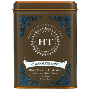 Harney & Sons 초콜릿 민트 20 차 향낭 1.4 oz (40 g) 2팩, 40g, 1개, 20개입