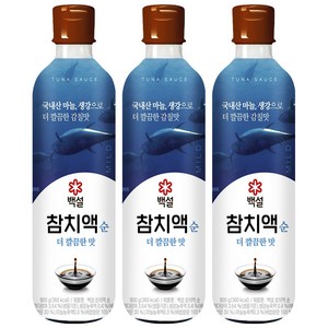 CJ 제일제당 백설 참치액 순더깔끔한맛 달걀찜 소고기무국 미역국 겉절이재료 감칠맛 기본양념 나물 무침 국재료 기본양념, 900g, 3개