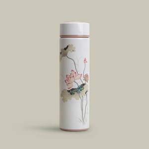 장이 스텐 진공 자개텀블러 연꽃 450ml, 각인X, 일반포장(무료), 1개