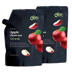 오트리 사과 청크잼 1kg 과일잼 파우치, 2개
