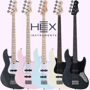 일렉 베이스기타 입문용 일렉 재즈 베이스 기타 5가지 색상 헥스 베이스 기타 HEX, B100, 아이보리, 1개