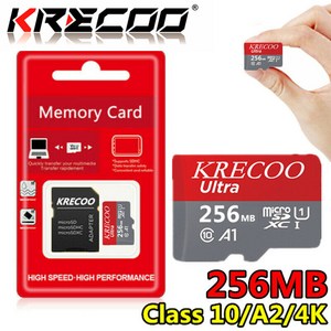 KRECOO® 256GB 128GB 64GB 4GB 마이크로 메모리 SD 카드 a1 고속 4k c10 고속 플래시 메모리 TF 카드(어댑터 포함), 256, 1개