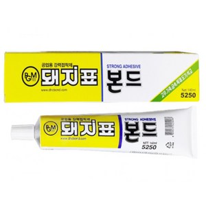 돼지표 공업용 강력 접착제 140ml 노란 돼지본드 순간접착제, 1개