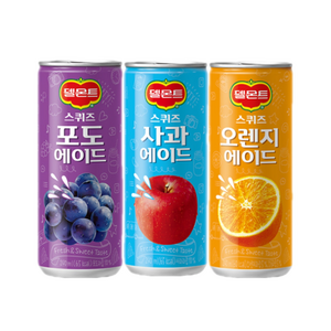 롯데칠성음료 롯데 델몬트 스퀴즈 사과 오렌지 포도 240ml 3종 30캔, 1세트