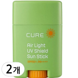 김정문알로에 큐어 에어라이트 UV쉴드 선스틱 SPF50+ PA++++, 20g, 2개