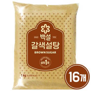 백설 갈색설탕, 1kg, 16개