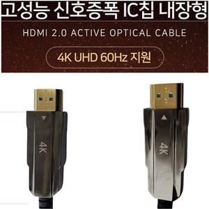 HDMI2.0 AOC 광케이블(IC칩셋)/4K 60Hz 무손실 하이드리브구조 10M 15M 20M 25M 30M 40M 50M, 1개