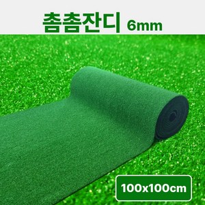 인조잔디매트 6mm 촘촘형 / 1M폭 x 1M단위 연결발송 / 베란다.현관용 바닥매트 - 초면애, 1개