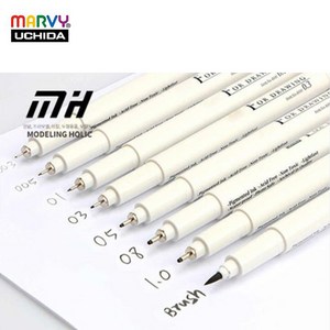 Mavy 마비 건담마커 수성 먹선펜 0.02mm - 1.2mm bush, 0.2mm, 1개