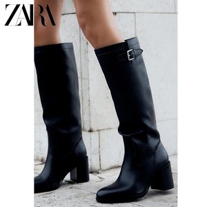 ZARA 자라 버클장식 스틸레토 힐 롱부츠