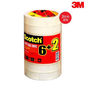 3M다용도테이프 리필 18mmx20M 8롤 3인치코어 502-8R/스카치테이프/투명테이프, 502-8R 3인치코어 1820리필 8개입