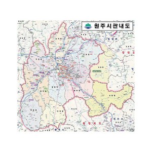 원주시 지도 원주 관내도 강원도 부동산 전도 (코팅 소형 82x79), 일반천