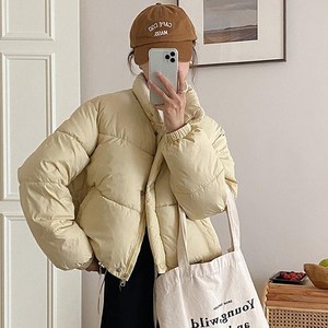 투니스 여성 베이커리 스탠드카라 숏 패딩 점퍼
