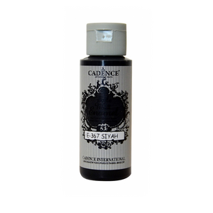 E367 (Black) 헤리티지공예 스타일 매트 에나멜 물감 59ml (무광 수성 유리 글라스 포슬린 물감)