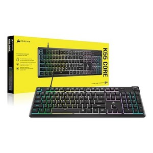 [커세어] K55 Coe RGB 방수 멤브레인 게이밍 키보드 iCUE 지원, 블랙, (CORSAIR)K55 Coe RGB, 제조사축