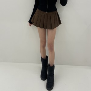VANANA2 [속바지내장] 하체커버 기모 골덴 귀여운 코듀로이 A주름 플리츠 트임 미니 스커트
