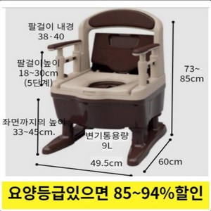 노인장기요양보험 복지용구 이동변기 533-900 샤워실변기 변기의자, 15%일반대상자, 1개