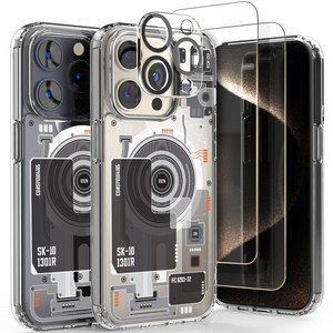 이디즌 아이폰 투명 케이스 클리어 맥세이프 젤 하드 PC+TPU 휴대폰 케이스 풀커버 케이스 전면강화유리 카메라 보호 글래스 풀세트
