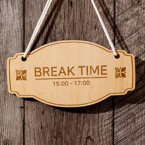 원목 도어 BREAK TIME안내판 팻말 푯말, 엔틱