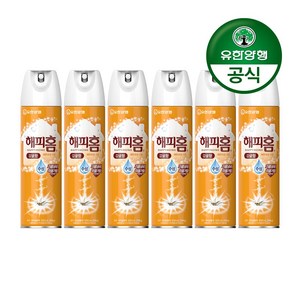 유한양행 [본사직영] 해피홈 모기약 수성 에어로솔 감귤향 500mL 6개