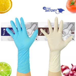 손목긴 두꺼운 니트릴 라텍스 고무장갑 100매 Long Fit Nitile Latex Glove 30cm, 블루, 대(L), 1개