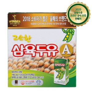 삼육두유 고소한 두유 A 16p, 190ml, 1박스