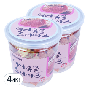 뉴트리오 스테이크 반려견 간식, 연어큐블맛, 300g, 4개