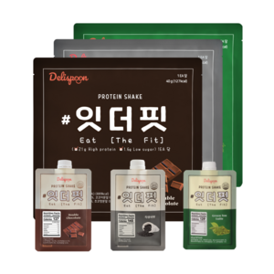 델리스푼 잇더핏 단백질 쉐이크 3주플랜 (더블초코맛 1주+흑임자맛 1주+녹차라떼맛 1주), 280g, 3개