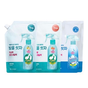 온더바디 발을 씻자 코튼 풋샴푸 리필팩 500ml 3종 (레몬+자몽+쿨링), 1개