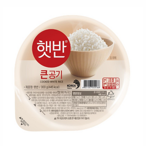 햇반 백미 큰햇반 사각, 300g, 24개