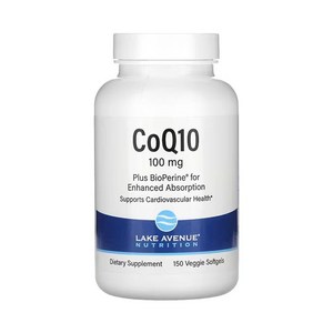 레익에브뉴뉴트리션 바이오페린 함유 CoQ10 100mg 소프트젤 150 정, 1개, 150정, 150정