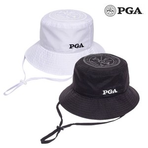 PGA 골프 여성 남성 햇빛 차단 턱끈 경량 버킷햇 모자, PGA 여성 화이트, 1개