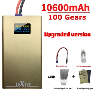 DX10 OLED 스폿 용접기 10600mAh 휴대용 타입-C 충전 18650 배터리 기계 니켈 펜 포함, 01 10600mah, 1개