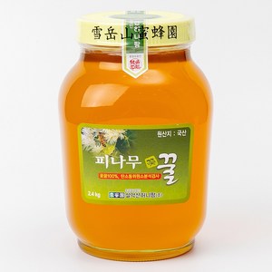 [꽃꿀100%] 피나무꿀 2.4kg (탄소비-23.5이하/일벌이 꽃에서만 얻어온 꽃꿀100%)/설악산밀봉원/설악산허니팜, 2개