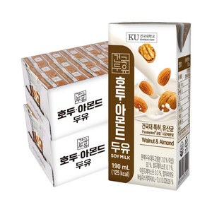 [건국우유] 호두아몬드 두유 190ml 48팩, 48개