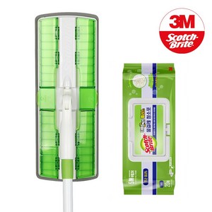 3M 스카치브라이트 클립형 막대걸레 + 물걸레청소포 대형 20매 + 훅걸이1p, 1세트