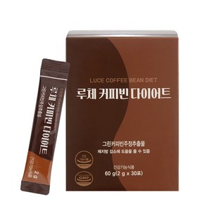 루체 다이어트 커피 그린 커피빈 다이어트 1개월분 30포 체지방 감소 도움 기능성원료 헤즐럿향, 1개, 60g