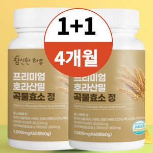 참신한하루 캐나다산 호라산밀 곡물 발효 효소 정 2통 4개월분, 2개, 60정