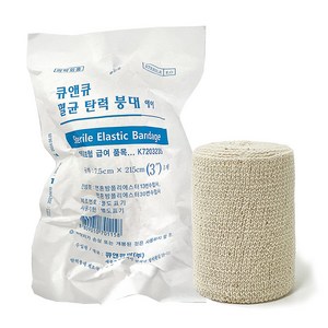 큐앤큐 멸균 탄력붕대 3인치 7.5cm x 215cm 1롤 압박, 1개, 1개입