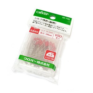 [크로바] 내열성 실크 시침핀 스테인레스 유리핀 0.5mm x 36(mm) 얇은 구슬핀 다림질 시침핀 (22-735), 1개