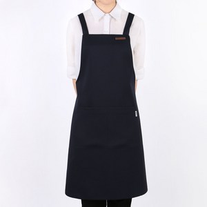 미단디자인 HAP004(M) 바리스타 쉐프 카페 주방 업소용 행사용 앞치마, 다크블루, 1개