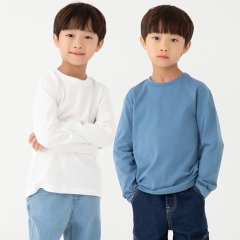 롤리트리 아동용 베이직 긴팔 티셔츠 2p