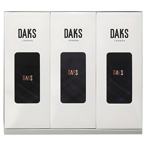 닥스 남성용 신사 중목 체크 3족 양말