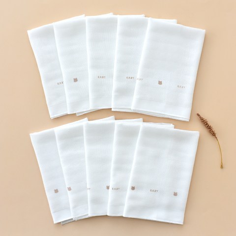베이비앤아이 밤부 고미 거즈 손수건 10p